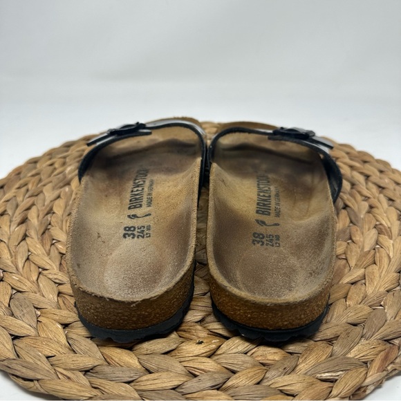 Birkenstock Madrid Black Glossy Sandals Size 7 Women's - Picture 7 of 8